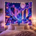 thumbnail image 2 of Cosmic Waterfalls on Floating Islands in Deep Starry Night Sky, Dreamy Surreal for Space Lovers, Ethereal Wall Art, Housewarming Gift, Tapestry Wall Hanging for Bedroom and Dorm Room, 2 of 7