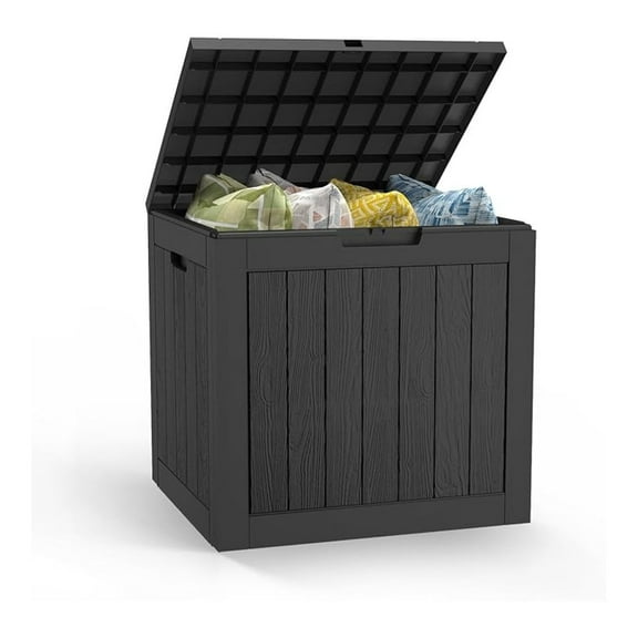31 Gallon , Outdoor Storage Box Waterproof, Outside Resin for Outdoor Patio Furniture Cushions, Pool Supplies, Garden Tools, UV-Resistant and Weatherproof, Black