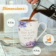 thumbnail image 2 of Christian Art Gifts Scripture Ceramic Encouraging Coffee and Tea Mug for Women: Trust in the Lord - Proverbs 3:5 Inspirational Bible Verse Cup for Hot and Cold Beverages, White & Purple Floral, 11 oz., 2 of 6