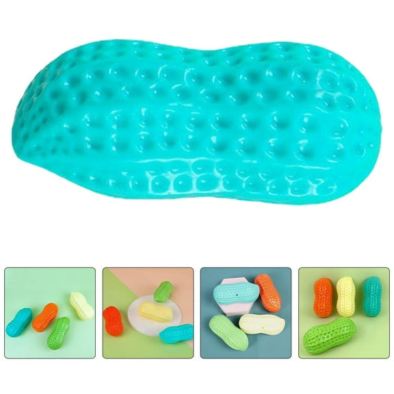 KAKOWELY Dog Enrichment Toy TPR Peanut Shaped 2Pcs 5.1X2.2X2.2in
