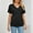Black, variant on ECZHAW Womens Summer Tops,Women's V Neck Tunic Tops Short Sleeve T shirts with Side Shirring Ruched Blouse shirts,