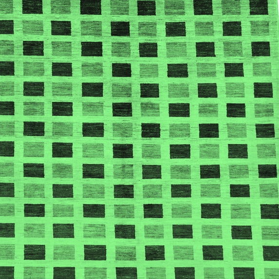 Ahgly Company Indoor Square Oriental Emerald Green Modern Area Rugs, 3' Square