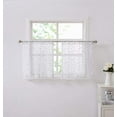 thumbnail image 2 of WARM HOME DESIGNS Pair of 2 30" x 45" Sheer White Kitchen Curtains. Short Boho Cafe Curtain with Silver Color Embroidery. O Silver Tiers 45, 2 of 3