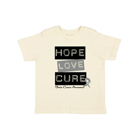 

Inktastic Brain Cancer Hope Love Cure Gift Toddler Boy or Toddler Girl T-Shirt