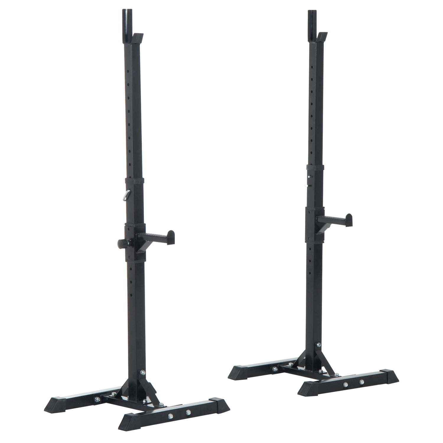 Soozier Adjustable Stable Power Squat Stand Portable 2 Bars Barbell Holder Weight Rack Black Grey Walmart