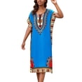 thumbnail image 4 of African Print Kaftan Dress Tunic, Long Maxi Plus Size Polyester Gown for Beach, Party, or Casual Wear, Women’s Kimono Nightdress, 4 of 4