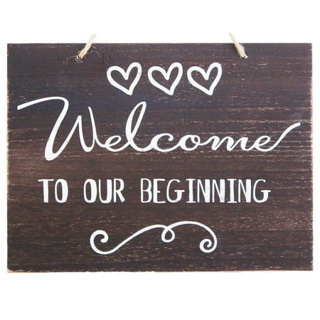 JennyGems Welcome To Our Beginning Sign - Wedding Ceremony and Reception Decorations - Ring Bearer Signs - Flower Girl Signs - House Warming Party Sign - (Best Man Ring Bearer)