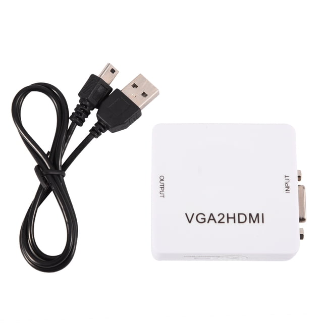Convertidor mini VGA a HDMI 1080P, adaptador VGA2HDMI para PC, portátil, DVD a HDTV y proyector.