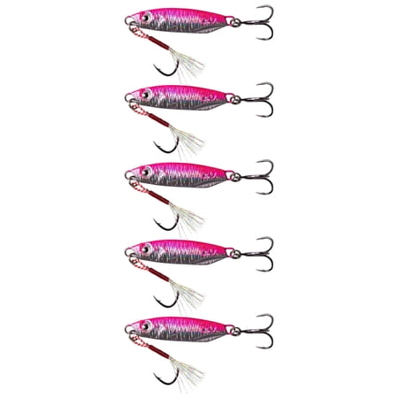 5Pcs Fishing Tackle Metal Cast Jigging Spoon Lures High Reflective Hard Baits with Treble Hook Sinking Fishing Baits