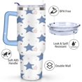 thumbnail image 3 of 40 oz Tumbler Starfish with Handle Vacuum Insulated Travel Cup SpillProof Cup Car Cup Holder Friendly for Gym Travel Office, 3 of 7