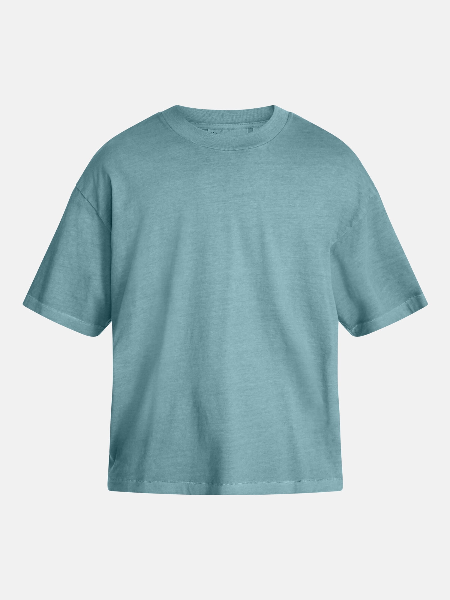 No Boundaries Cotton Oversized Cropped Tee with Short Sleeves, Men's and Big Men's XS-5XL
