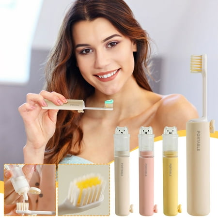 Portable Toothbrush Set Two-in-One Toothbrush and Toothpaste Storage Holder Travel Grooming Artifact for Business Trips Compact Carrying Case for Personal Oral Care Hygiene by UKHCCC