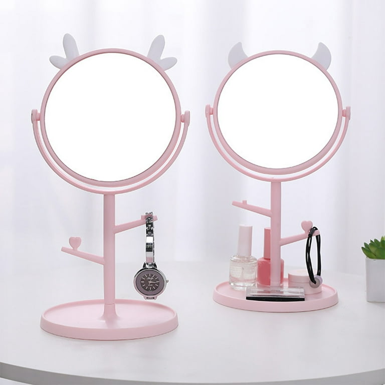 Desktop Makeup Mirror, Cute Storage Box With Mirror, Folding Vanity Mirror,  Pink Cat Jewelry Case, Desk Storage Container With Mirror -  Denmark