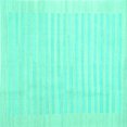 thumbnail image 1 of Ahgly Company Machine Washable Indoor Square Abstract Turquoise Blue Contemporary Area Rugs, 5' Square, 1 of 1