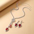 thumbnail image 2 of Yoyauz Bridal Jewelry Set Silver Crystal Wedding Necklace Earrings Bridal Drop Pendant Ladies & Bridesmaids Accessories (3 Pieces Set - 2 Earrings & 1 Necklace), 2 of 5