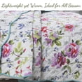 thumbnail image 5 of Vibrant Bold Bright Colorful Rose Watercolor Floral Bloom Purple 3 Piece Queen Microfiber Reversible Quilt Bedding Set, 5 of 6