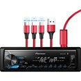 thumbnail image 1 of Pioneer MVH-X390BT Digital Media Receiver with Pioneer ARC app, MIXTRAX, Built-in Bluetooth and USB Direct Control for iPod/iPhone and Android Phones & zonoz 3 in 1 Multi USB Charging Cable (Bundle), 1 of 5