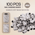 thumbnail image 2 of PANA Sanding Band Files for Mandrel Nail Drill Bits - 100pcs per box (80 Grit, Zebra), 2 of 6