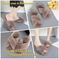 thumbnail image 4 of Ginisom Women's Fuzzy Slippers Cross Band Fluffy Open Toe House Slide Slipper, 4 of 6