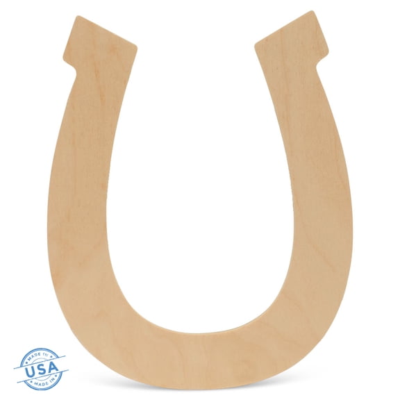 Wood Horseshoe Cutout, 16 Inches, Pack of 1, Use as Horse Birthday Party Supplies or Rustic Farmhouse Décor, By Woodpeckers