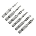 thumbnail image 5 of Uxcell 6-32 8-32 10-3210-24 12-24 1/4-20 High Speed Steel Combination Drill Tap Bit Set 6 Pack, 5 of 6