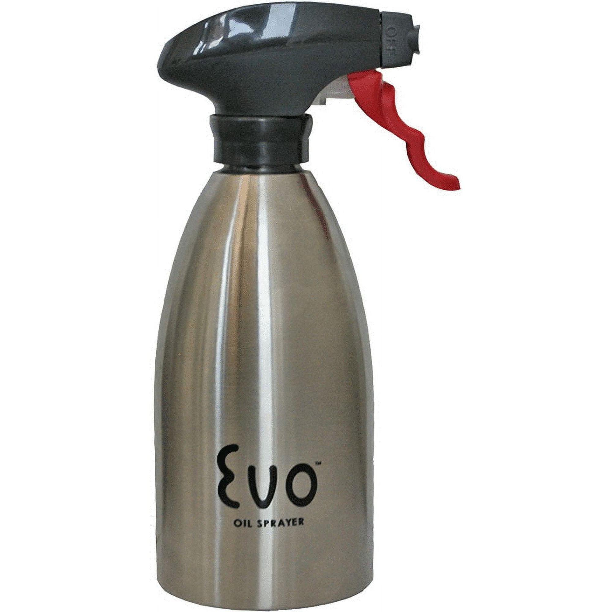 Evo 18/8 Stainless Steel Oil Sprayer, Non-Aerosol For Olive Oil, Cooking Oils And Vinegars, Silver, 16-Ounce Capacity, For Grilling, Roasting, Air Frying, Baking And Salad Prep