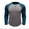 thumbnail image 2 of Casual Classic Vintage Long Sleeve Sweatshirts for Men Crew Neck Sweater Lightweight Baseball Pullovers Color Block Shirts Workout Running Tops, 2 of 5