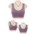 thumbnail image 4 of LISTHA Daisy Bras for Older Women, Daisy Bra, Daisy Bra for Seniors Front Closure, Comfortable No Wire Convenient Buckle Bra Purple 40, 4 of 4