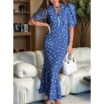 thumbnail image 2 of Women'S Maxi Dress Short Sleeves Wrap V Neck Long Dresses S, 2 of 9
