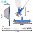 thumbnail image 3 of Kit de limpieza de piscina de lujo con aspiradora de piscina con chorro de spa, cepillo para piscina, red de espumadera semiprofunda y poste ajustable de 57,5 pulgadas, ideal para limpiar, 3 of 5