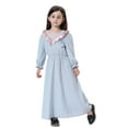 thumbnail image 2 of Krdevn Girls Ethnic Abaya Dress - Elegant Long Sleeve Maxi with V-Neck, Ruffle Detail Modest Party Wear for Teen,3-4 Years, 2 of 7