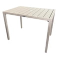 thumbnail image 3 of F. Corriveau International Ristorante 38" x 27" Outdoor Patio Table – Aluminum with Umbrella Hole, Greige, 3 of 4