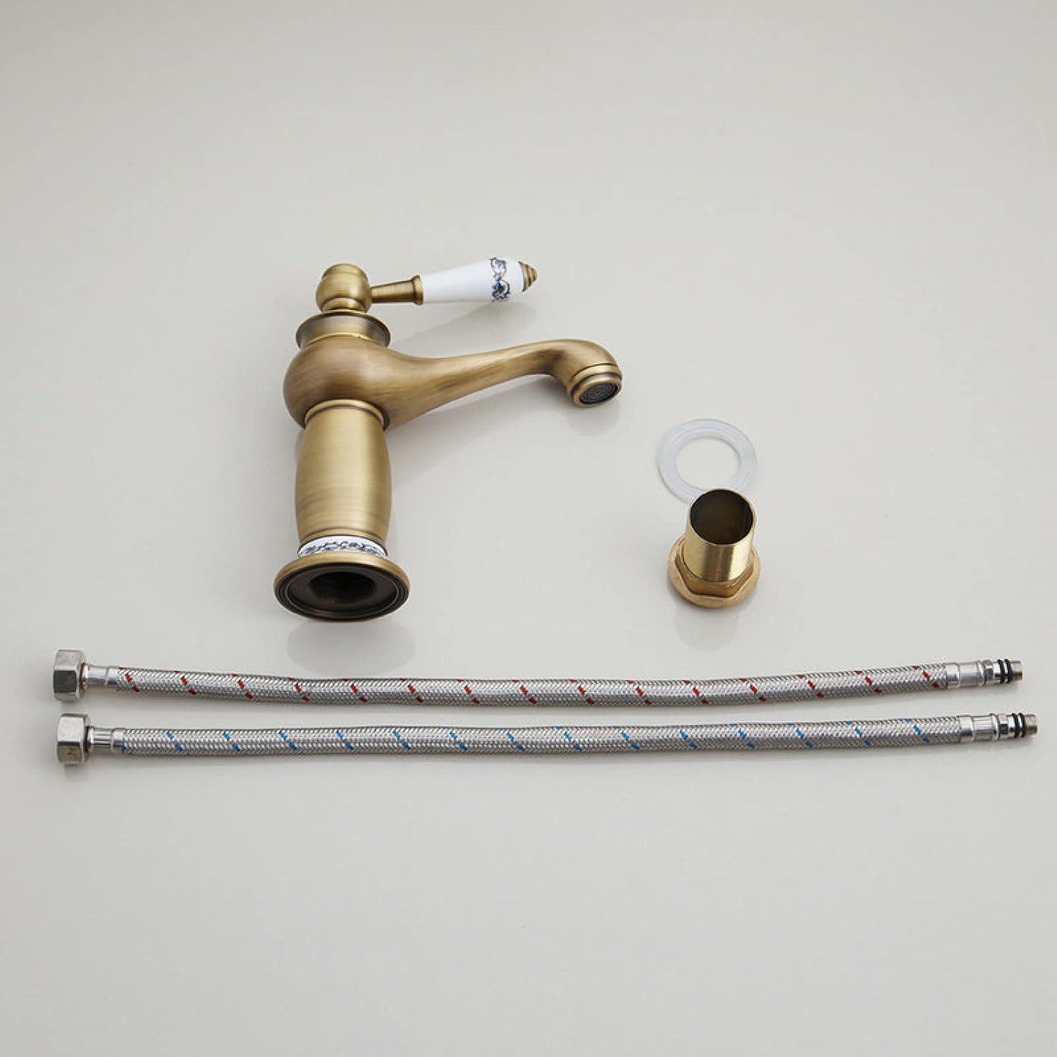 Vintage Bathroom Faucet, Brass Sink Faucet Bathroom, Hot and Cold Sink Mixer Tap Faucet, Single Hole Single Handle Bathroom Sink Faucet, Gold