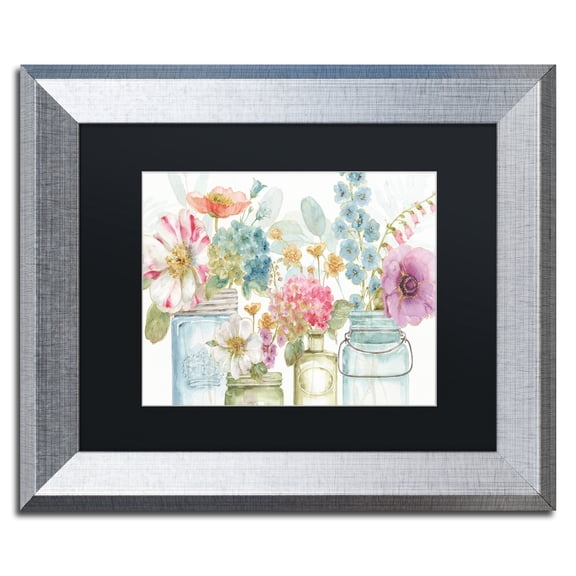 Lisa Audit 'Rainbow Seeds Flowers X' Matted Framed Art