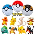 thumbnail image 2 of Figura de anime de Pokémon Elf Ball de 20 estilos, Pikachu, Charizard, Mew, modelo de acción, juguete de Pokémon Ball, regalo de cumpleaños para niños, 2 of 5