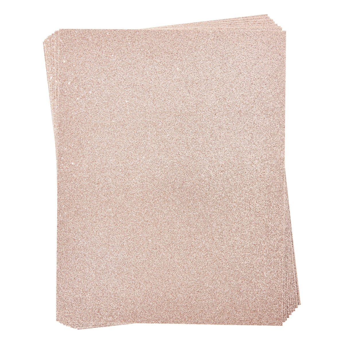 24 Sheets Rose Gold Glitter Cardstock Paper for Arts and Crafts, DIY Party Decor, 8.5 x 11 inches
