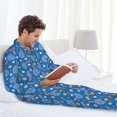 thumbnail image 6 of Naloa Tennis Men’s Pajamas Set - Long Sleeve Button Down Sleep Shirt and Pajama Bottoms Sleepwear Set-Medium, 6 of 7