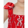 thumbnail image 3 of 2Bunnies Girls' Christmas New Year Holiday Party Velvet Sequin Bow Dress, 3 of 7