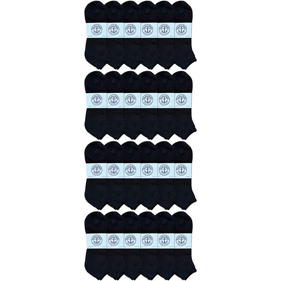 SOCKS'NBULK Mens Cotton No Show Socks, Soft Sports Socks In Bulk, King Size 13-16 (Black, 12)