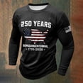 thumbnail image 2 of 250 Years American Flag Anniversary USA 250th Birthday T-Shirt Classic Fit Retro Long Sleeve T-Shirt for Men, 2 of 3