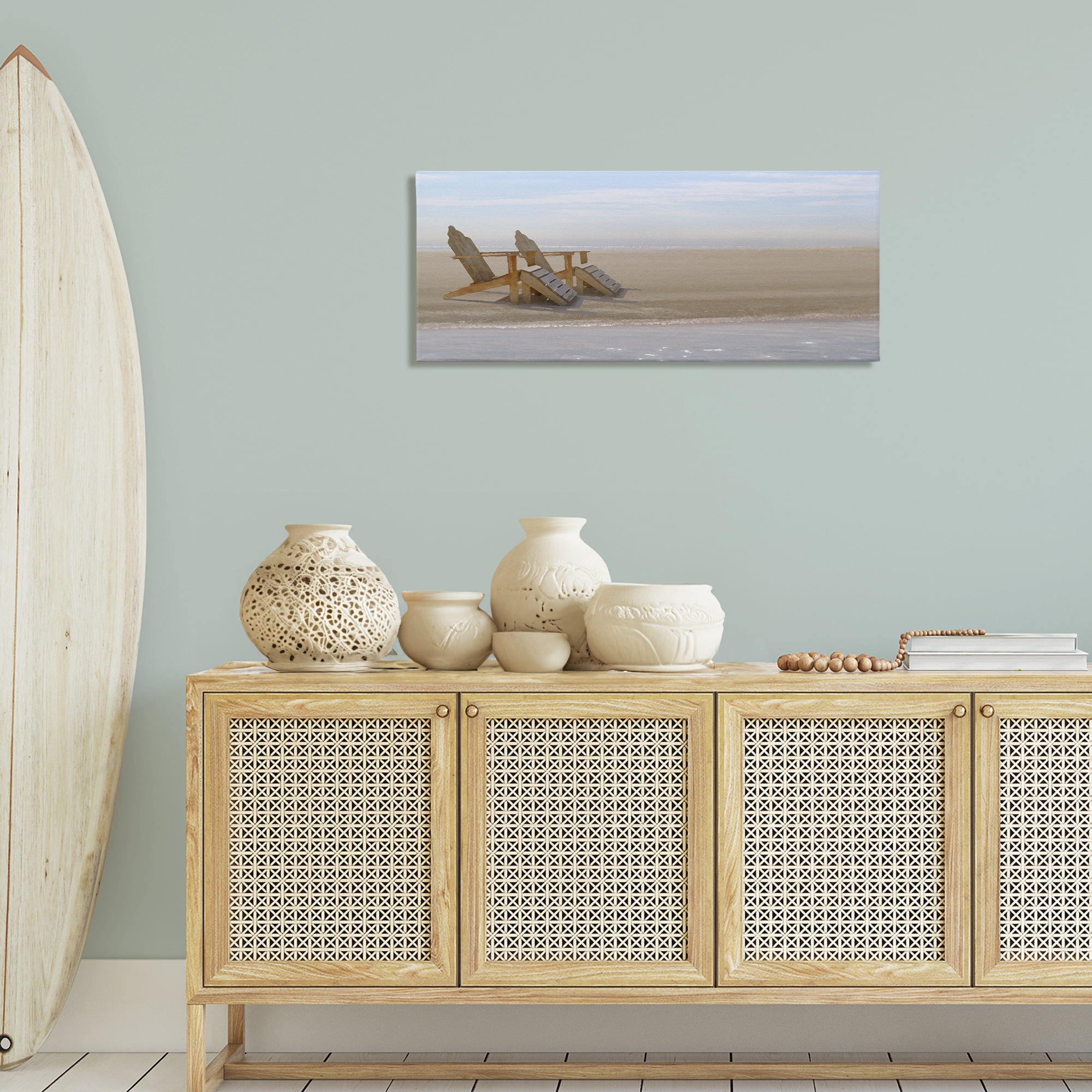 Stupell Industries Endless Beach Scene Landscape Photography Gallery Wrapped Canvas Art Print Wall Art, 40 x 17