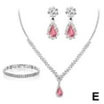 thumbnail image 6 of Jewelry Sets For Women, Silver Jewelry Set For Women Rhinestone Crystal Necklace Link, Bangle Drop Bridal Bracelet Earrings, 6 of 9