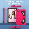 thumbnail image 3 of Kids Case for Samsung Galaxy Tab A9 8.7" 2023 SM-X110 / SM-X115 with Pencil Holder, Lightweight Shockproof Stand Anti-Slip Rugged Silicone PC Case Cover for Boys Girls for Tab A9, Rose+Black, 3 of 8