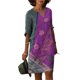thumbnail image 1 of WILLBEST Vestidos Verano para Mujer Vestido Retro de Manga Tres Cuartos con Cuello En V Pequeño de Lino para Mujer Grande, 1 of 3