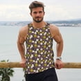 thumbnail image 6 of Gukieu Flowers Daisy Print Men's Quick Dry Fitness Vest, Round Neck Sleeveless Fitness Bodybuilding Top-4X-Large, 6 of 7