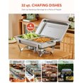 thumbnail image 3 of Wilprep Chafing Dish Buffet Set 4 Pack 8qt Stainless Steel Food Warmers 1/2 Food Pans, 3 of 9