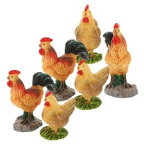 IBASETOY 6pcs Chicken Resin Statue Set Multi Resin Decorative Garden Decorations For Home Decor