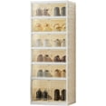 thumbnail image 1 of Portable Shoe Rack Organizer for Closet Entryway, Stackable Sneaker Storage Shoe Cabinet With Magnetic Clear Door, Large Plastic Storage Containers Bins With Lids，6-Tire, 1 of 7