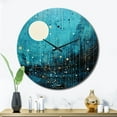 thumbnail image 3 of Designart "Blue And Black Minimalism Moon II" Abstract Collages Oversized Wall Clock, 3 of 5