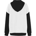thumbnail image 5 of Women's Waffle Hoodies Drawstring Color Block Long Sleeve Pullover Tops Casual Loose Sports Sweatshirts With Pockets (XL, White), 5 of 6